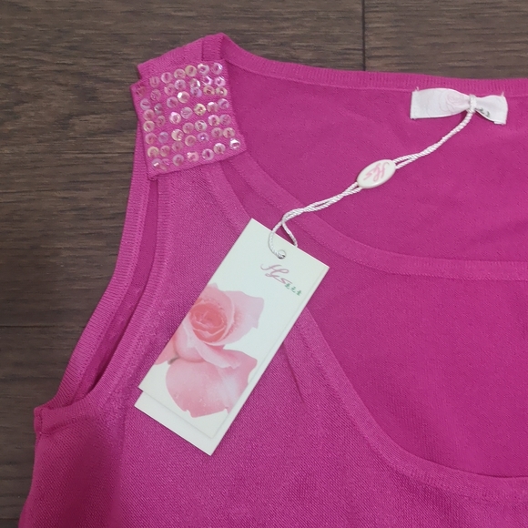 NEW Vintage Magenta Pink 90s Style Tank Top - Picture 2 of 4